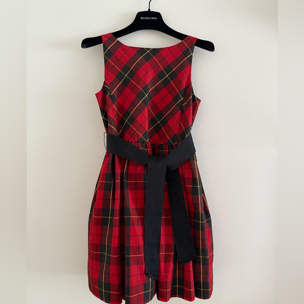 Polo Ralph Lauren Kids Red and Black Plaid Mini Dress